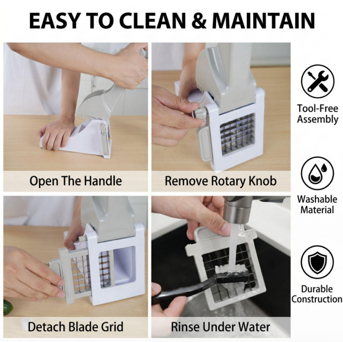 Manual Food Dicer, Slicer & Kitchen Prep Tool
