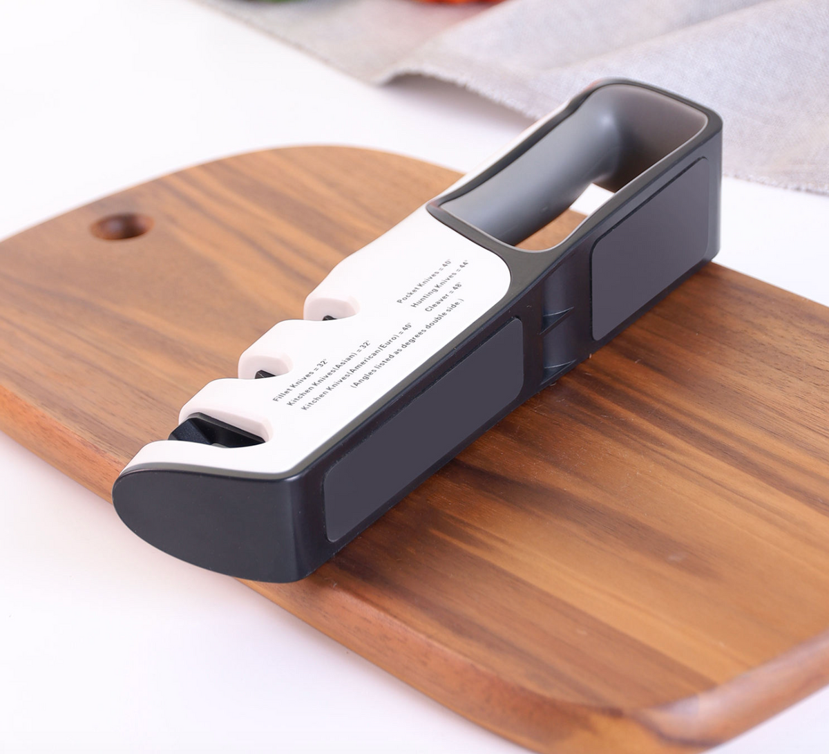 4-in-1 Kitchen Blade Sharpening Tool with Non-Slip Grip