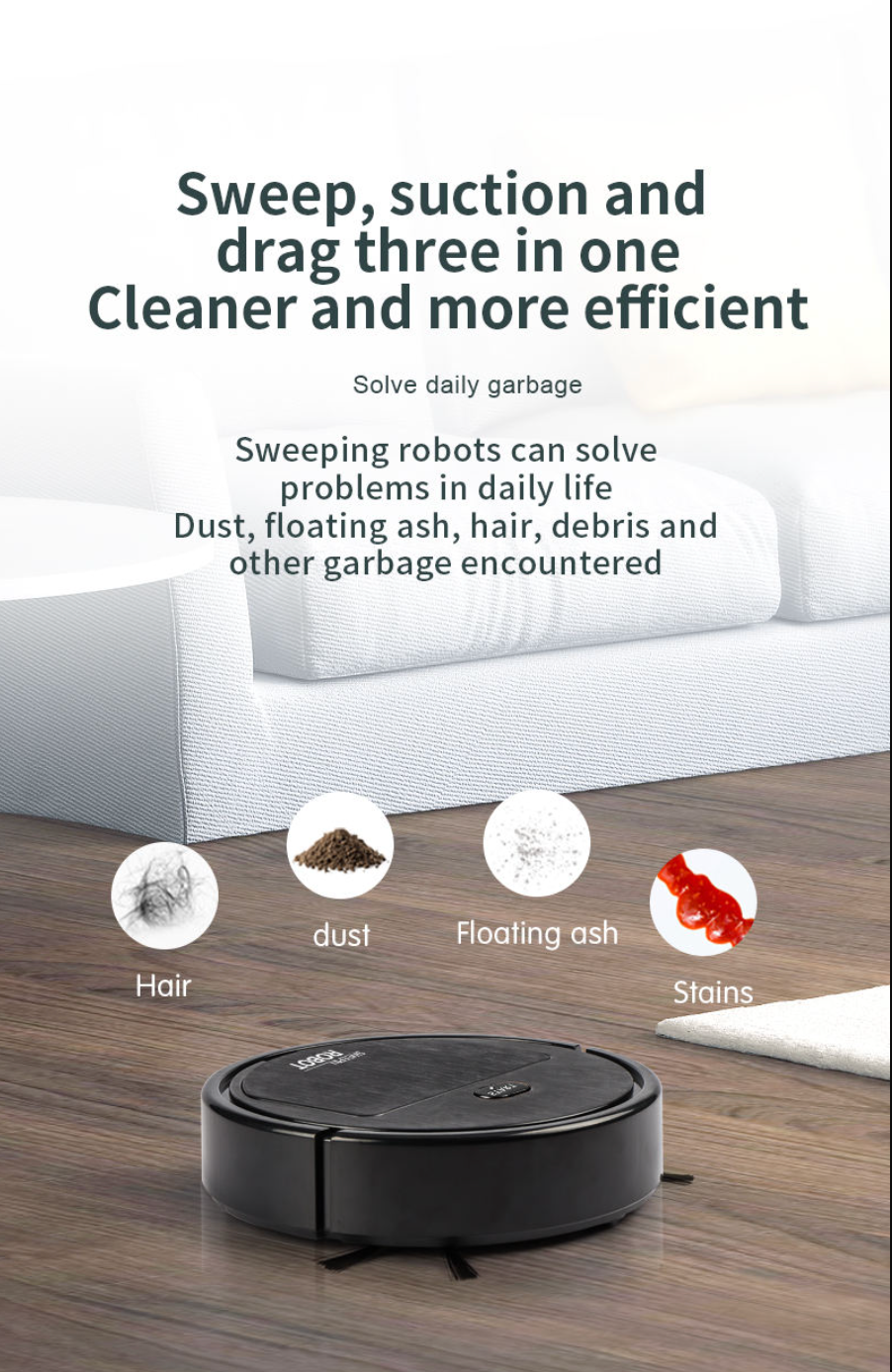 3-in-1 USB Mini Robot Vacuum Cleaner